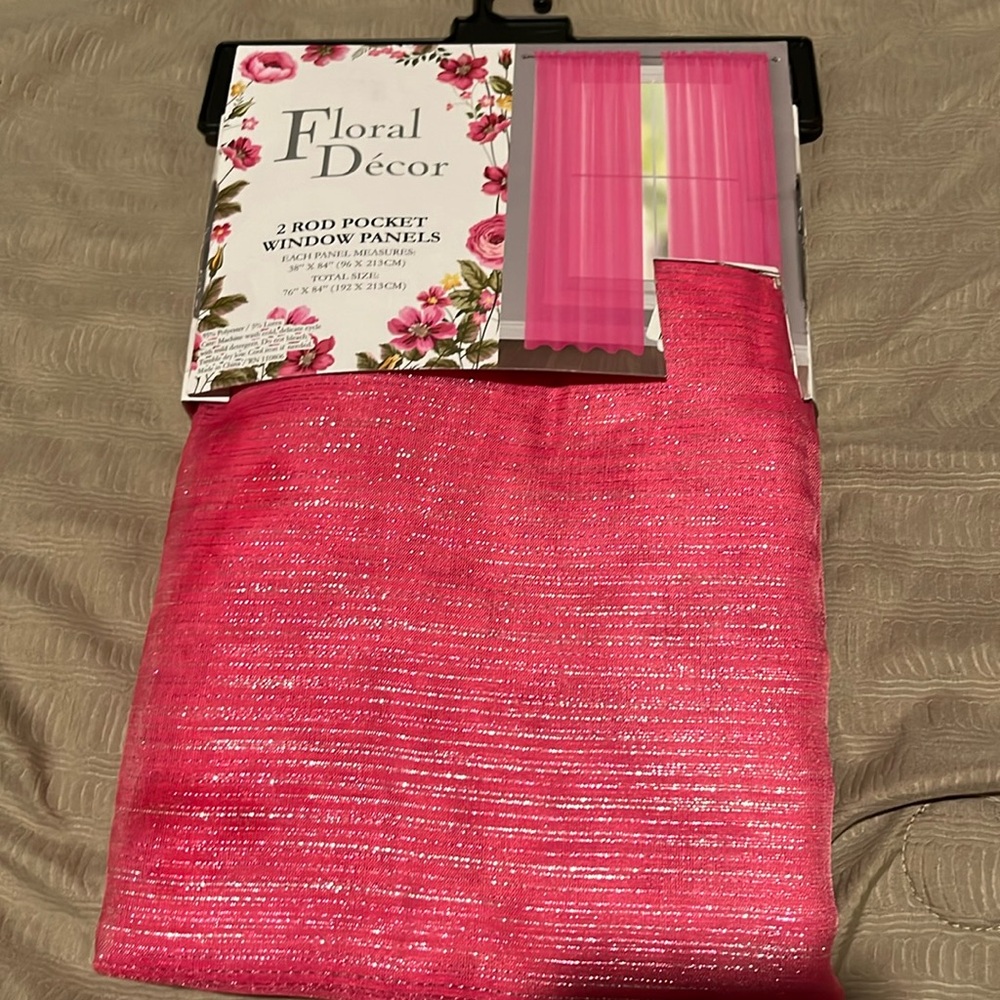 Pink curtains each 38 X 84 2 of them